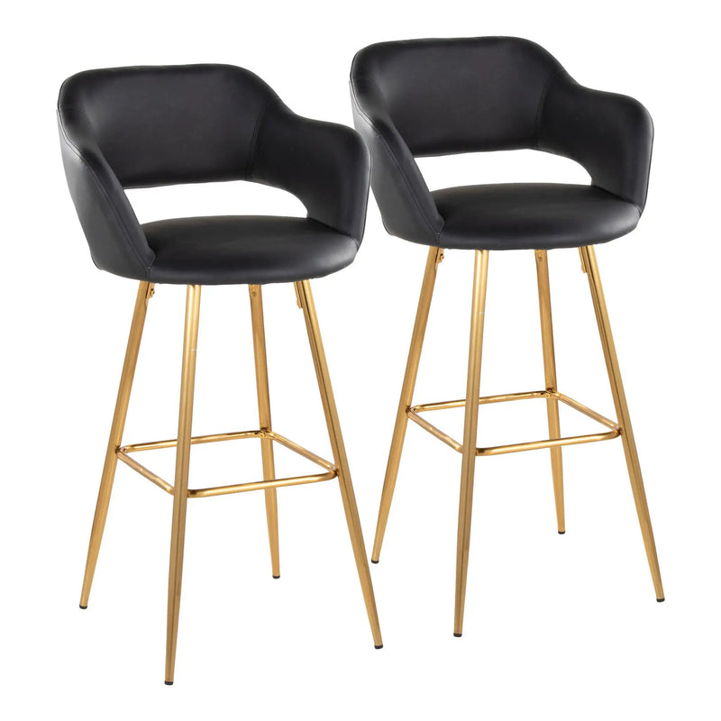 Margarite - Contemporary Fixed Height Barstool With Footrest (Set of 2) With Square by Unique Piece Furniture