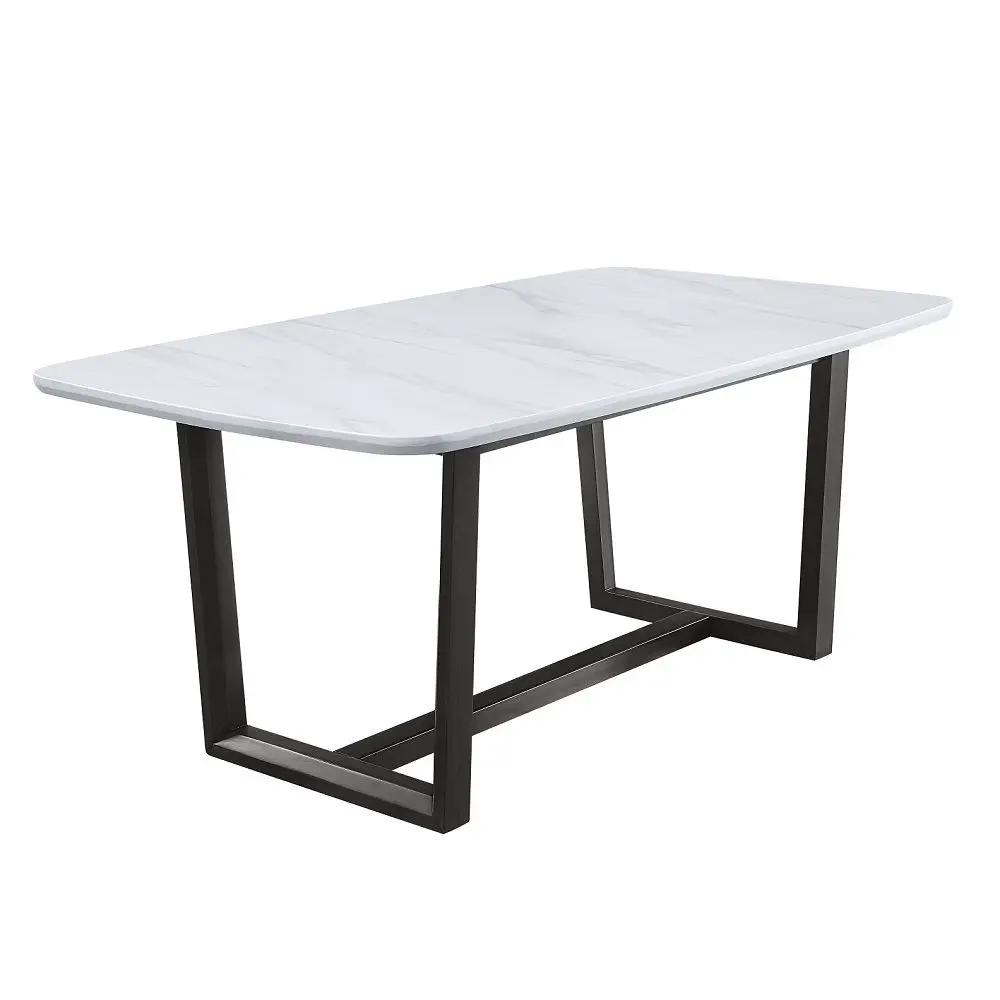 Madan - Dining Table With Marble Top - Marble Top & Weathered Gray by Unique Piece Furniture