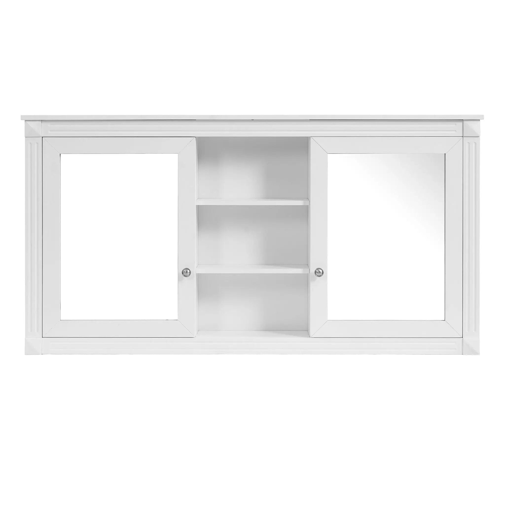 Modern Wall-Mount 2 In 1 Mirror Cabinet With Adjustable Shelves, Soft-Closing Hinges by Unique Piece Furniture