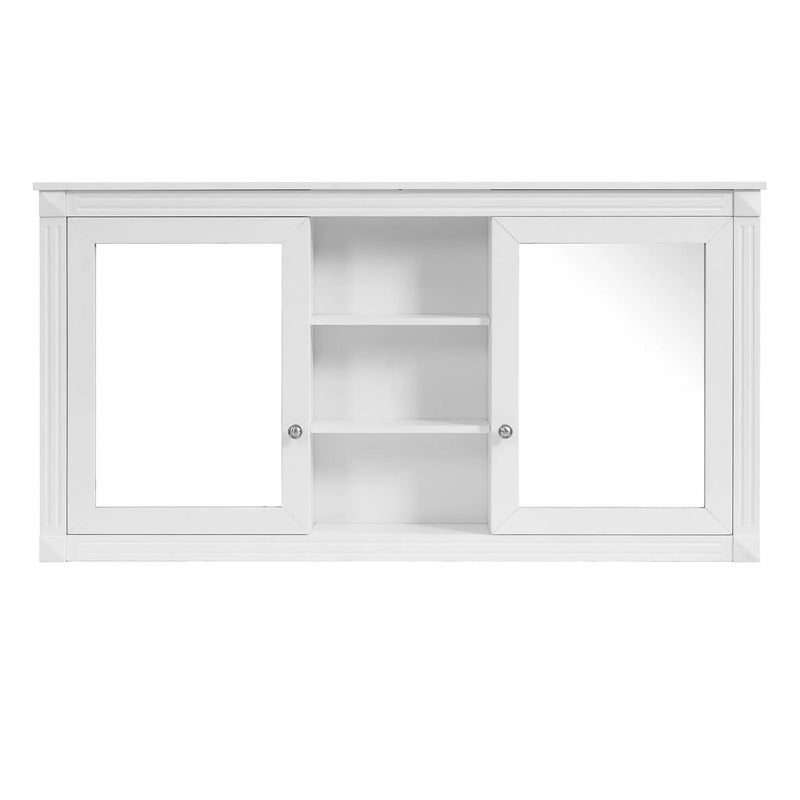 Modern Wall-Mount 2 In 1 Mirror Cabinet With Adjustable Shelves, Soft-Closing Hinges by HouseOfZazla