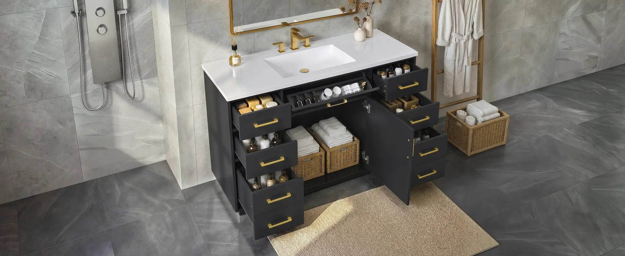48" Bathroom Vanity with Sink Top by HouseOfZazla