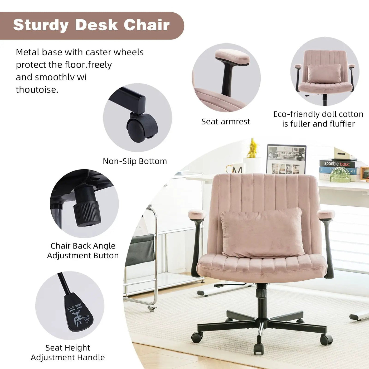 Criss Cross Armrest Office Chair With Wheels by HouseOfZazla