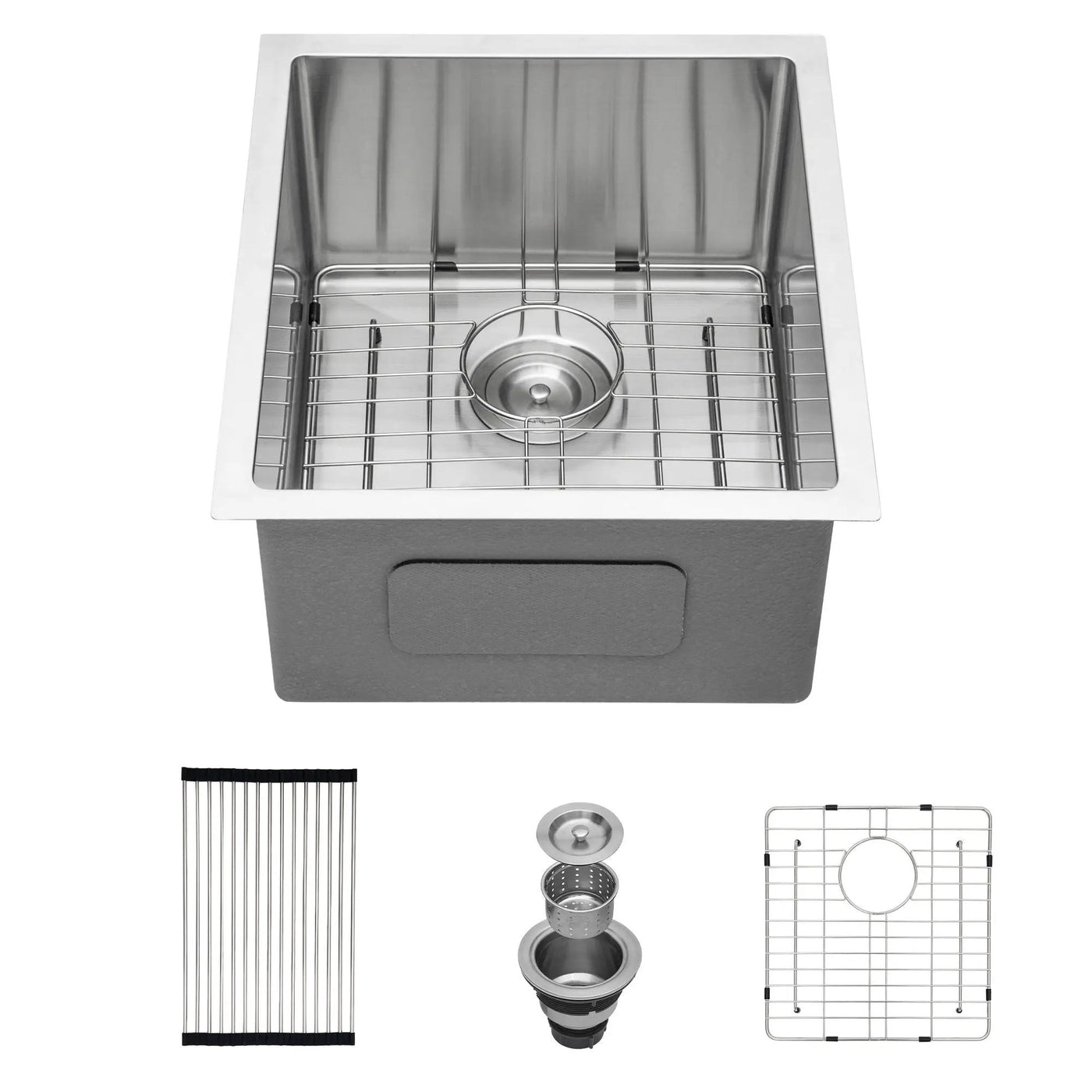 Modern Undermount Stainless Steel Kitchen Sink 16 Gauge, Deep Single Bowl by HouseOfZazla