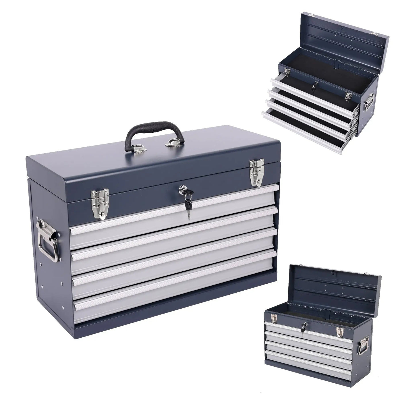 Heavy Duty Metal Tool Box, 21-inch with 4 Drawers by HouseOfZazla