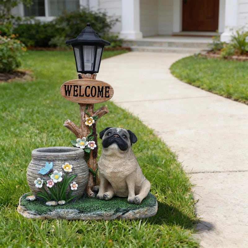 Sitting Pug Dog Planter Statue by HouseOfZazla