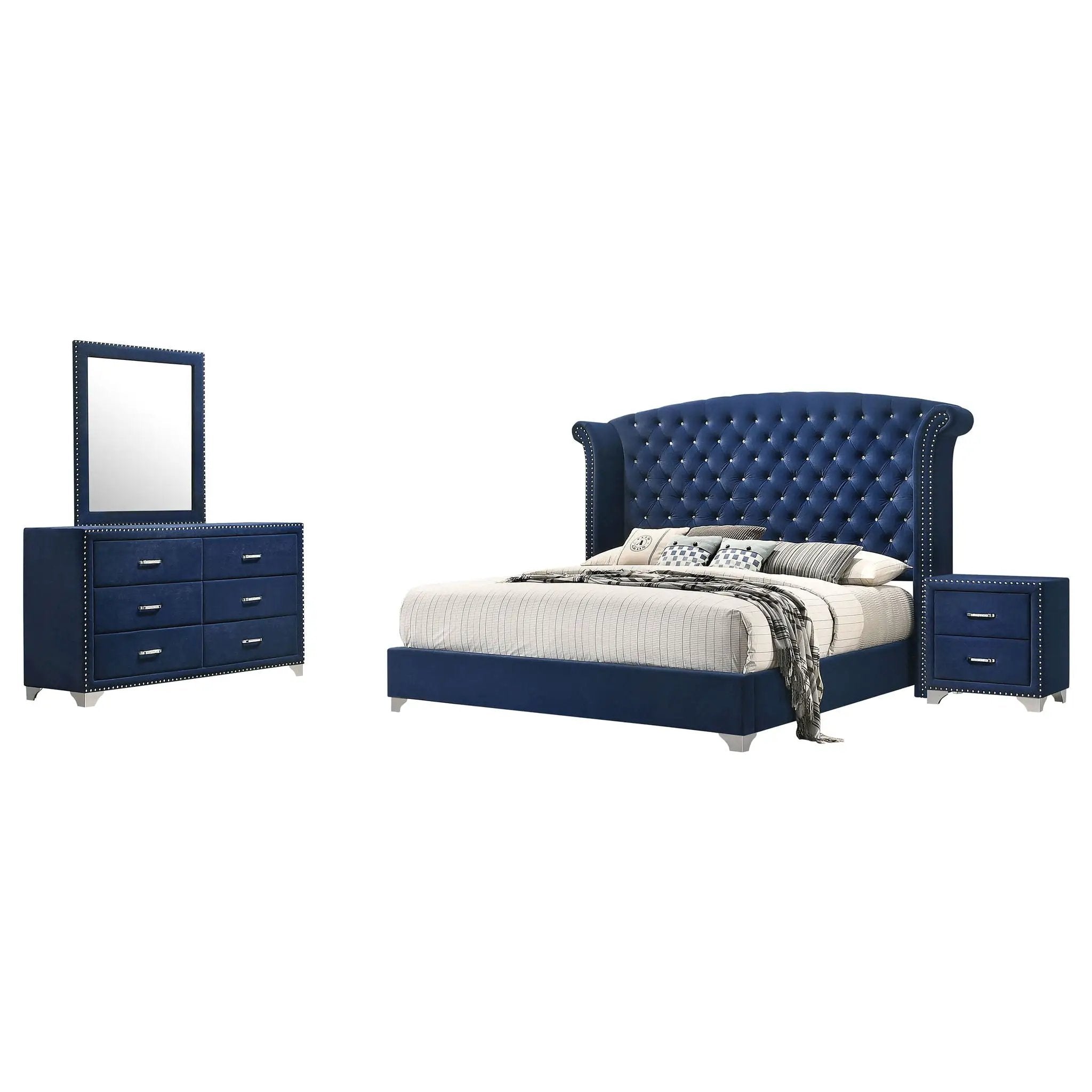 Melody 4-piece California King Bedroom Set Pacific Blue by Unique Piece Furniture