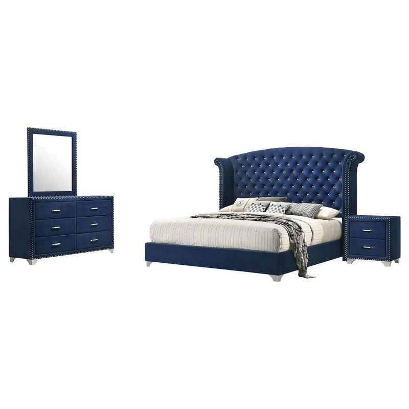 Melody 4-piece California King Bedroom Set Pacific Blue by Unique Piece Furniture