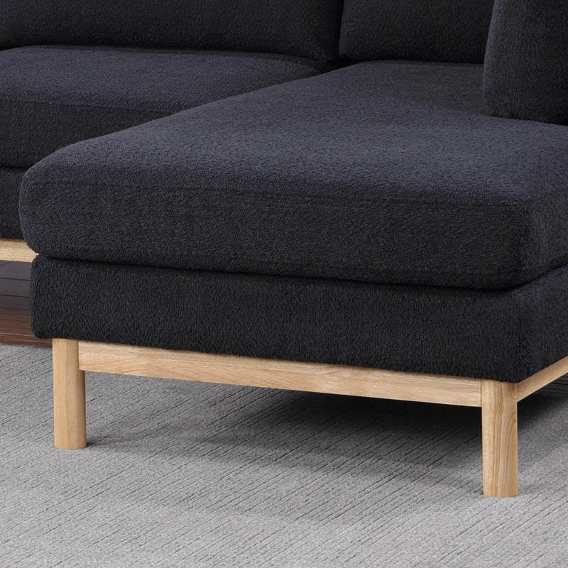Hallie - Wide Sherpa Double Chaise U-Shape Sectional Sofa by HouseOfZazla