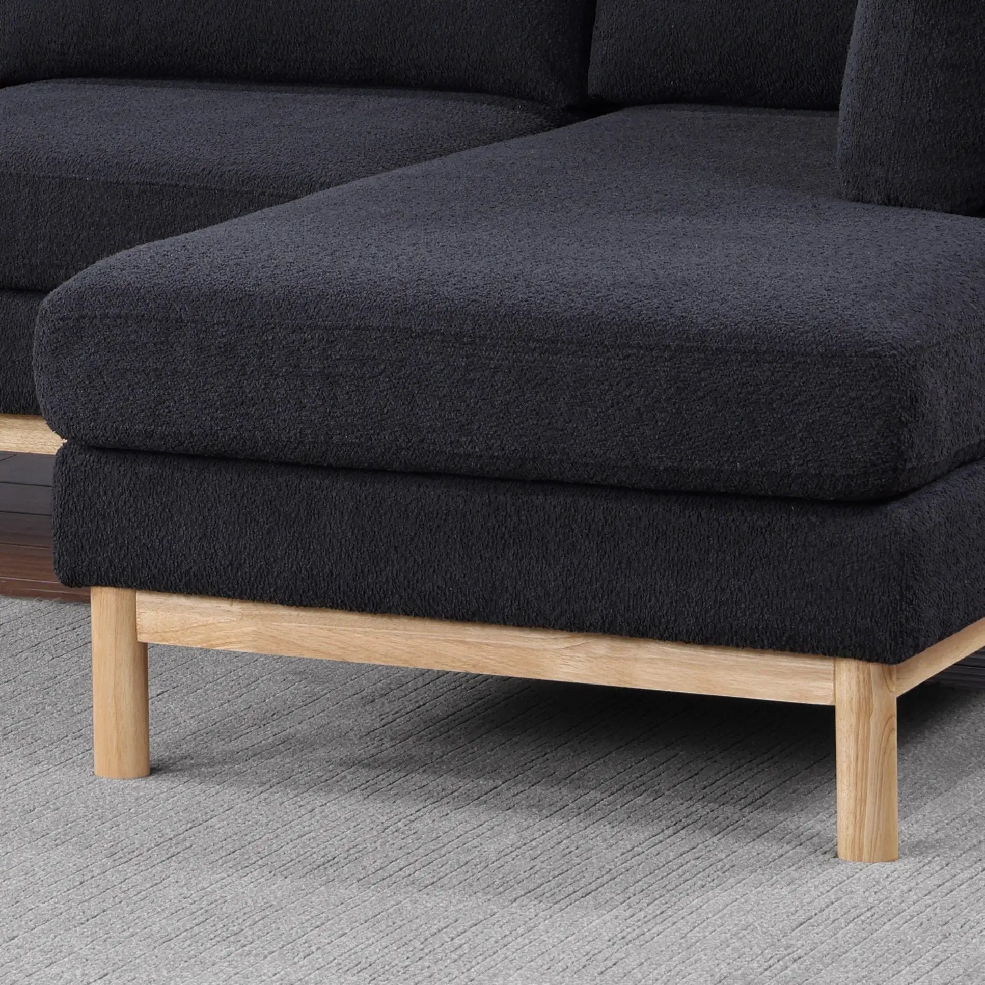 Hallie - Wide Sherpa Double Chaise U-Shape Sectional Sofa by Unique Piece Furniture
