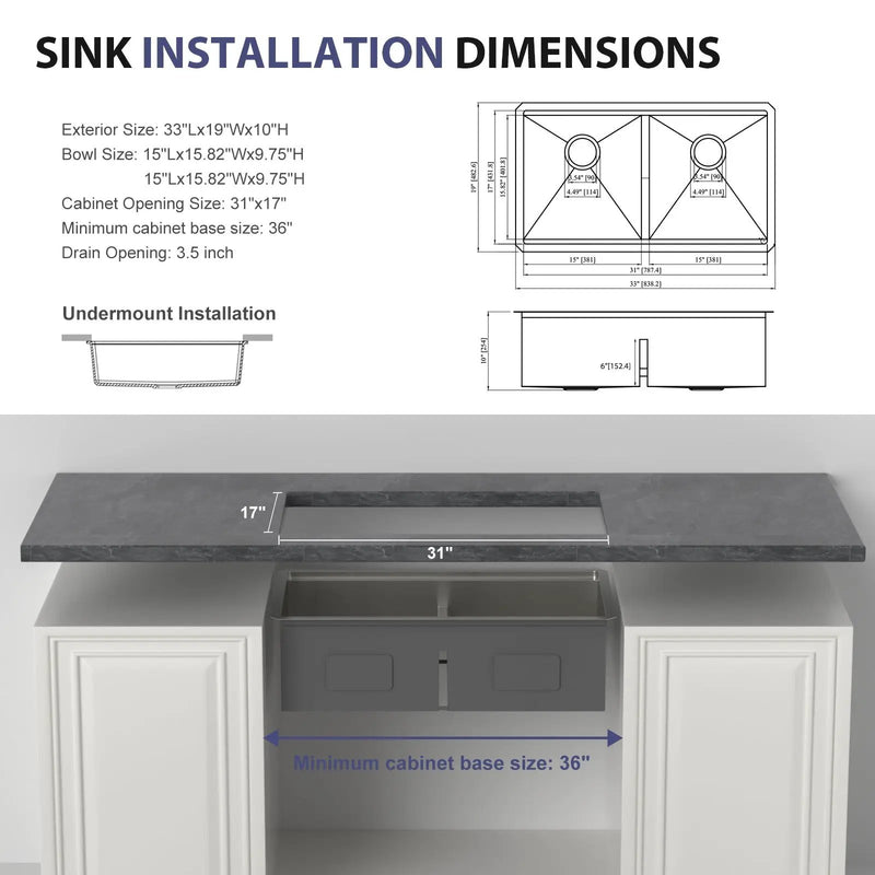 Double Bowl Undermount Kitchen Sink by HouseOfZazla