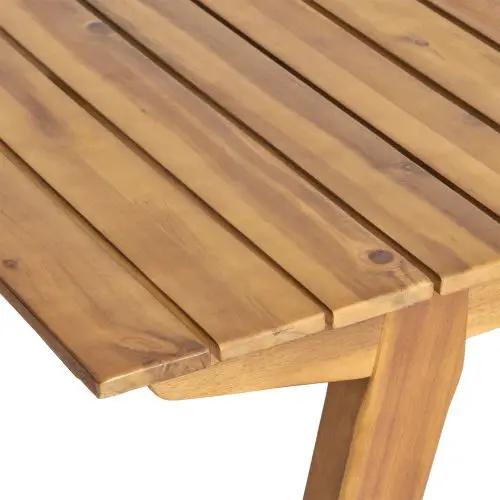 Outdoor 7 Pieces Patio Slat Design Acacia Upholstered Dining Set by HouseOfZazla