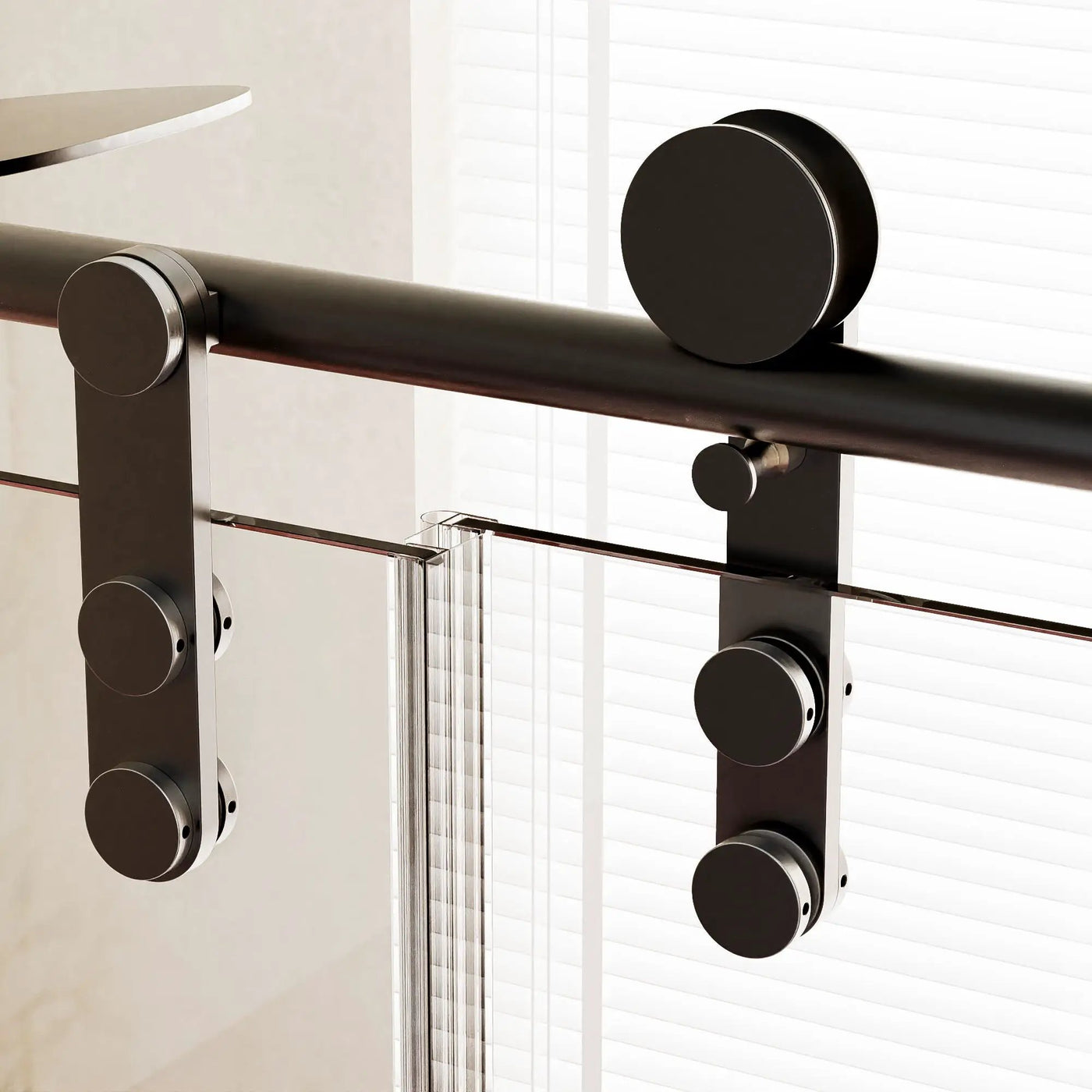 Frameless Single Sliding Shower Doors With Towel Rail & Handle by HouseOfZazla