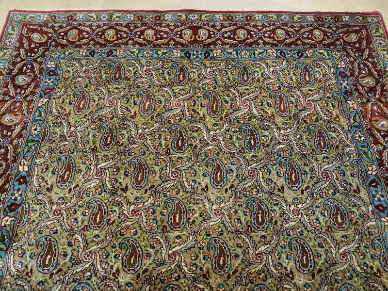 4' X 7' Handmade Turkish Wool Rug Paisley Hand Knotted Flowers One Of A Kind by Jewel Rugs
