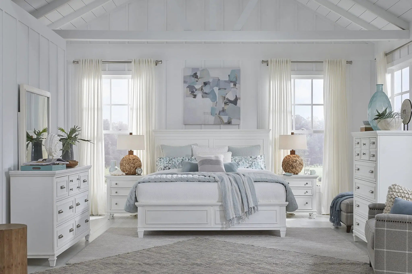 Charleston - Drawer Dresser With Landscape Mirror by Unique Piece Furniture