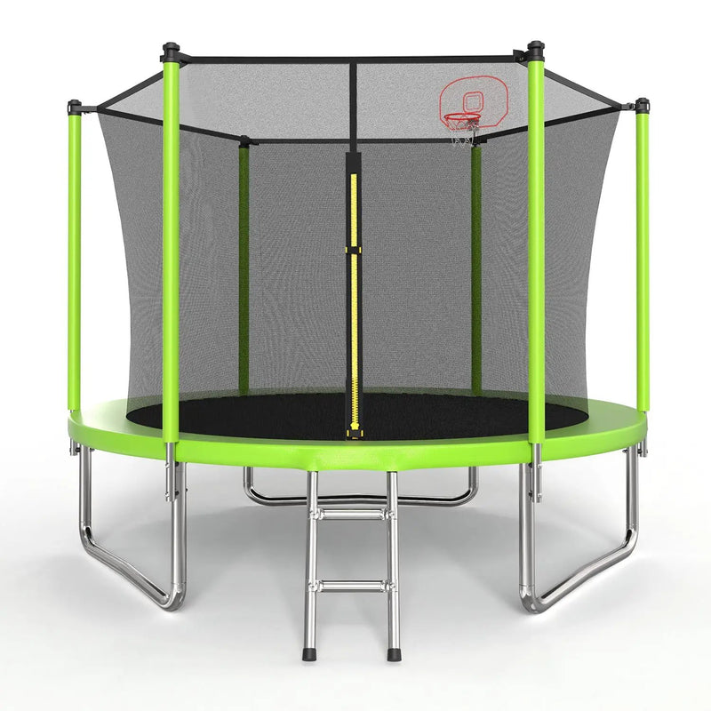 10FT Trampoline with Basketball Hoop and Ladder by HouseOfZazla