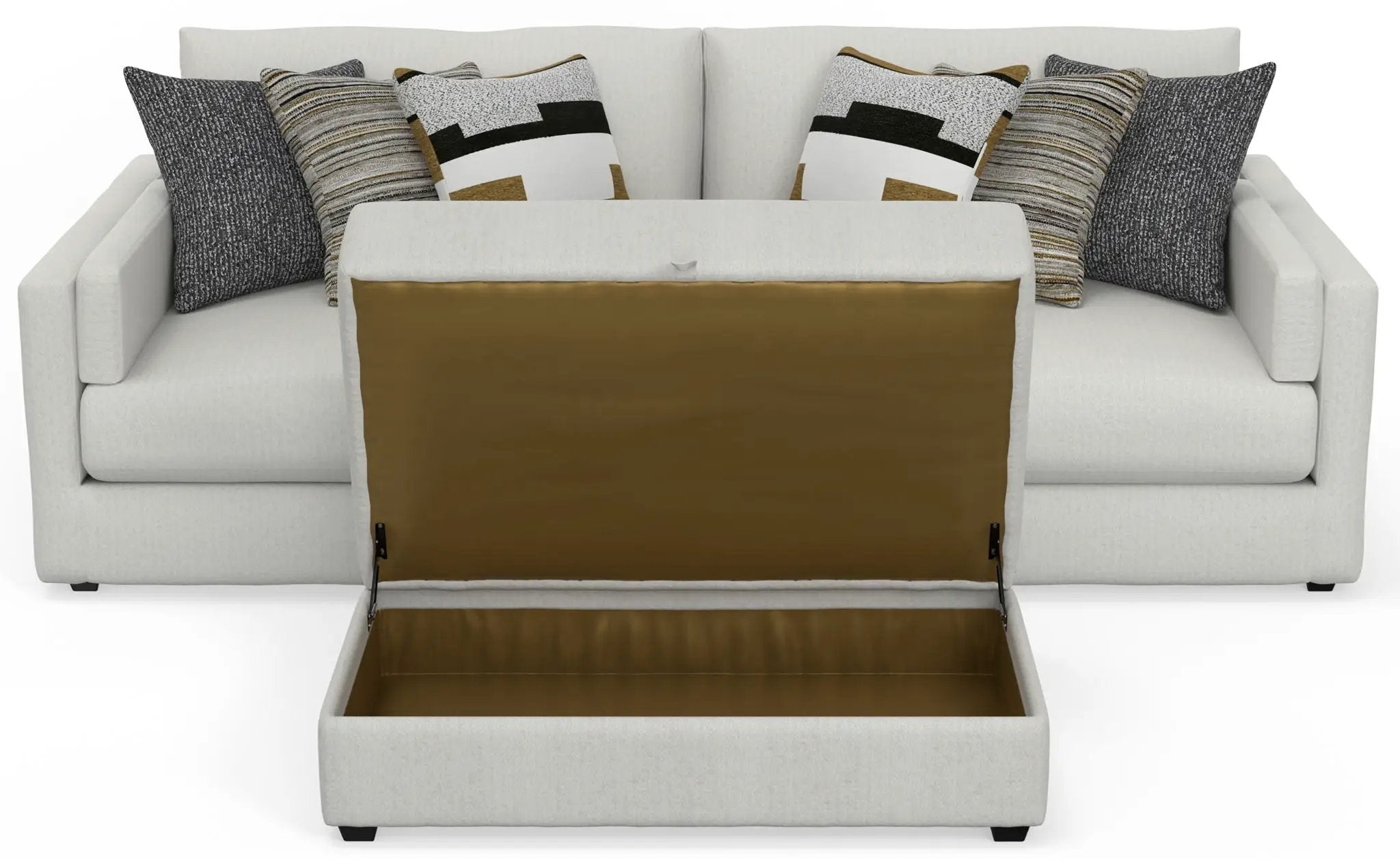Trevor - Extra Deep Oversized Sofa With Included Storage Cocktail Ottoman by Unique Piece Furniture