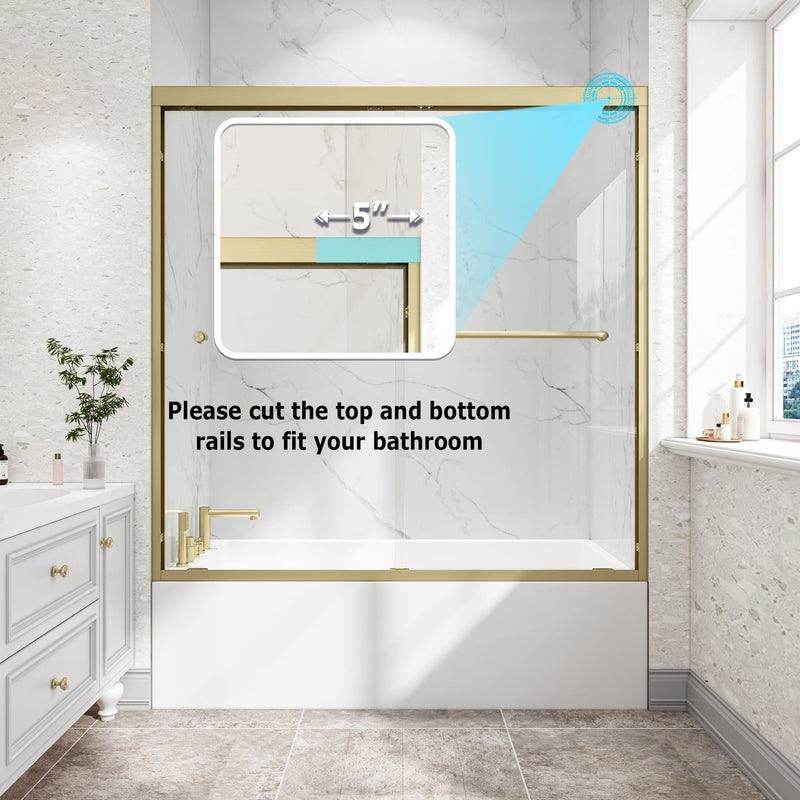 55"-60" W x 60" H Brushed Shower Door by HouseOfZazla