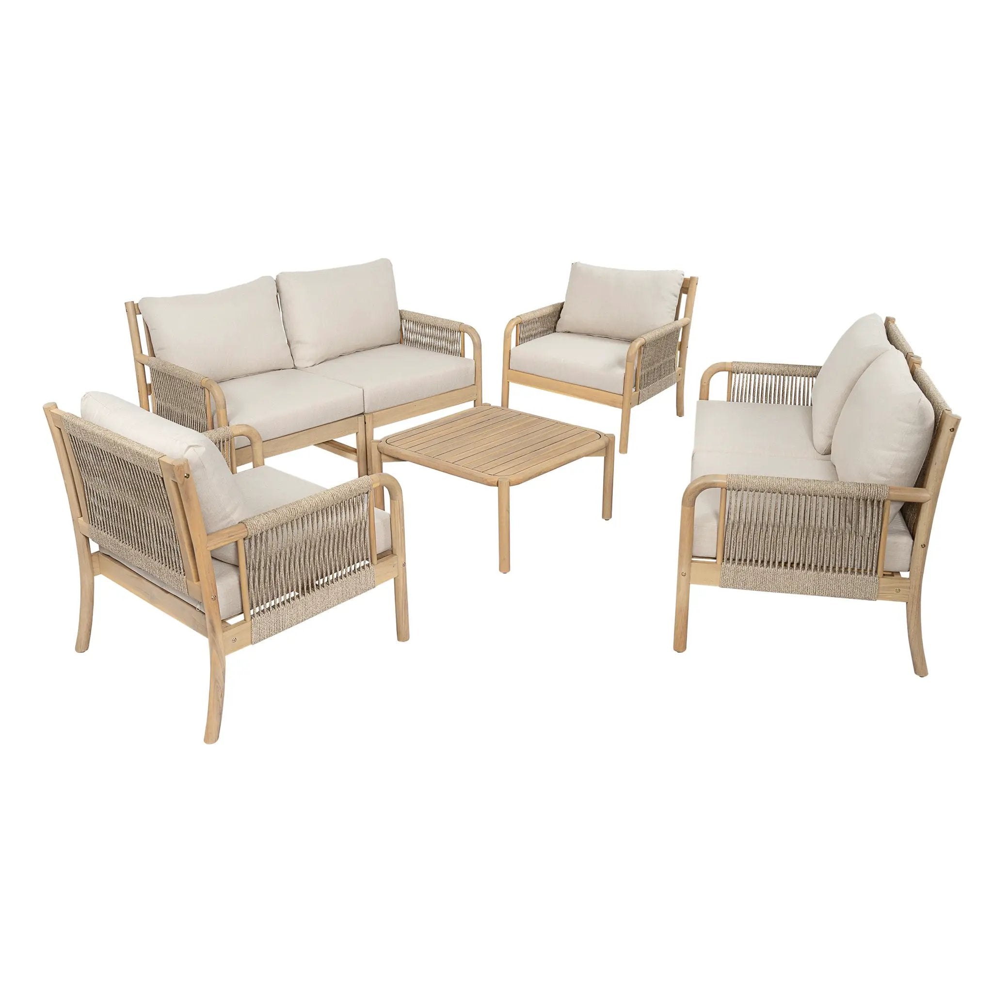 Casper Outdoor 7-Pieces Sofa and Coffee Table Set by HouseOfZazla