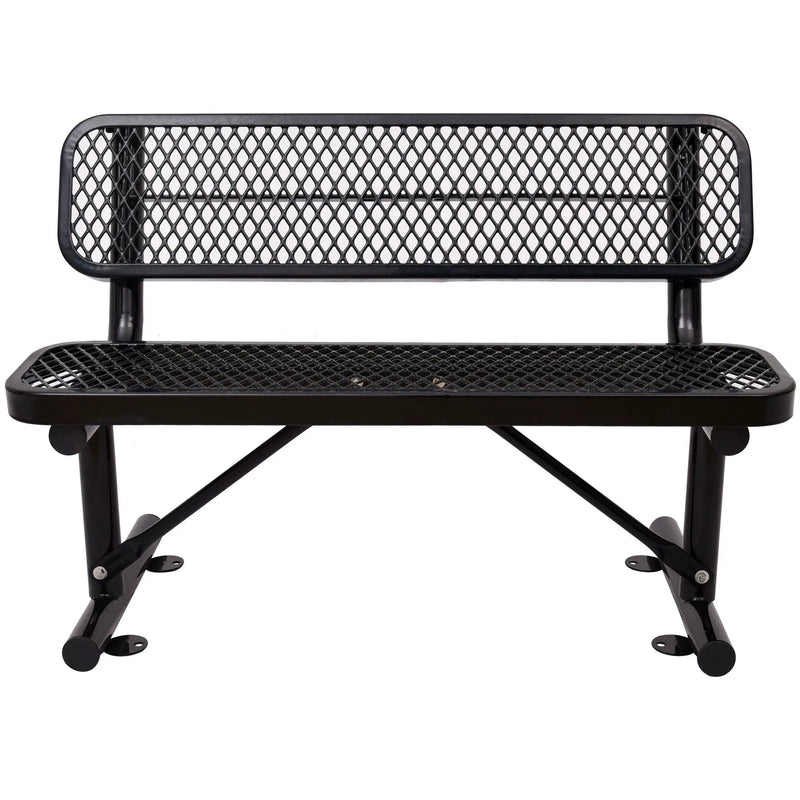 6' Outdoor Steel Bench With Backrest by Unique Piece Furniture