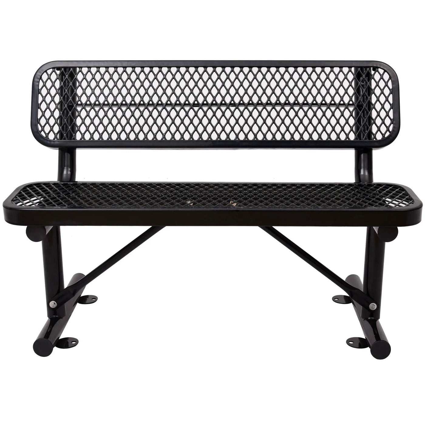 6' Outdoor Steel Bench With Backrest by HouseOfZazla