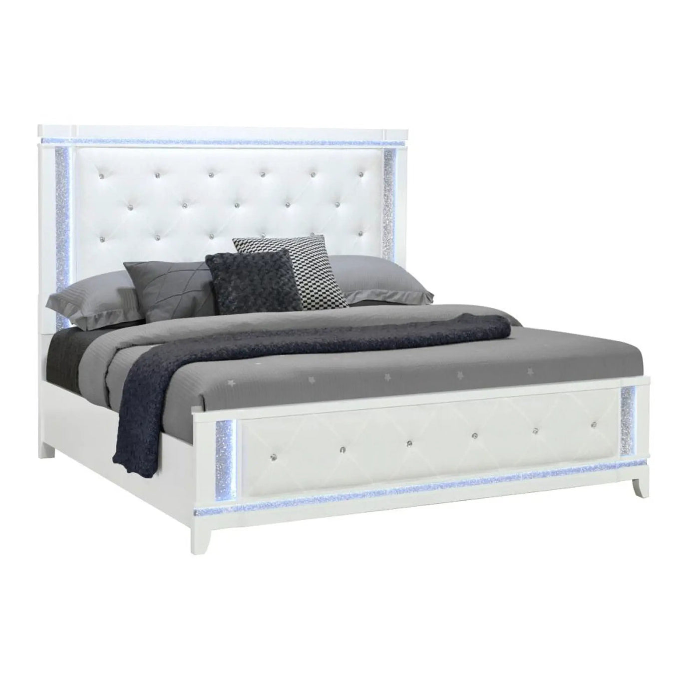 Adalid - 5 Pieces Bedroom Set With LED Lights And Glittered Detailing by HouseOfZazla
