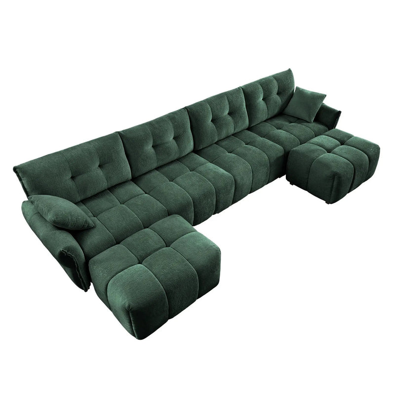 Sofa Set With Ottoman And Pillows, Textured, High Resilience Cushions by HouseOfZazla
