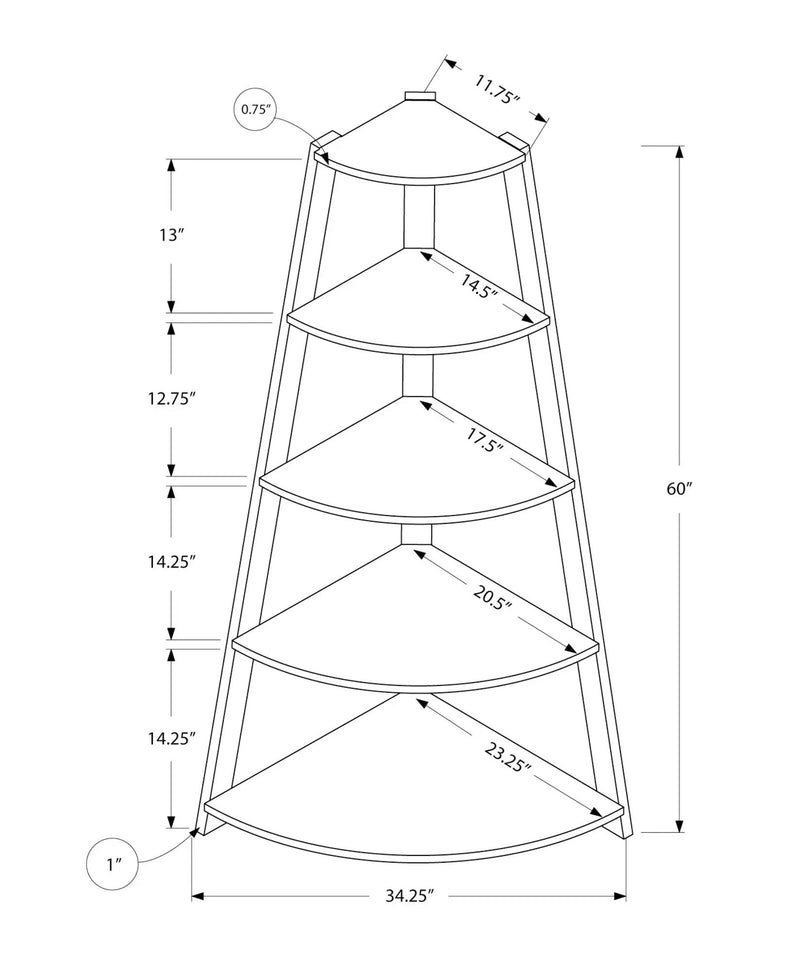 4-Tier Corner Bookshelf, Modern & Contemporary Style by HouseOfZazla