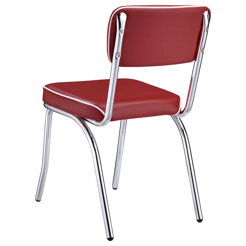 Retro Upholstered Dining Side Chair Red (Set of 2) by Unique Piece Furniture
