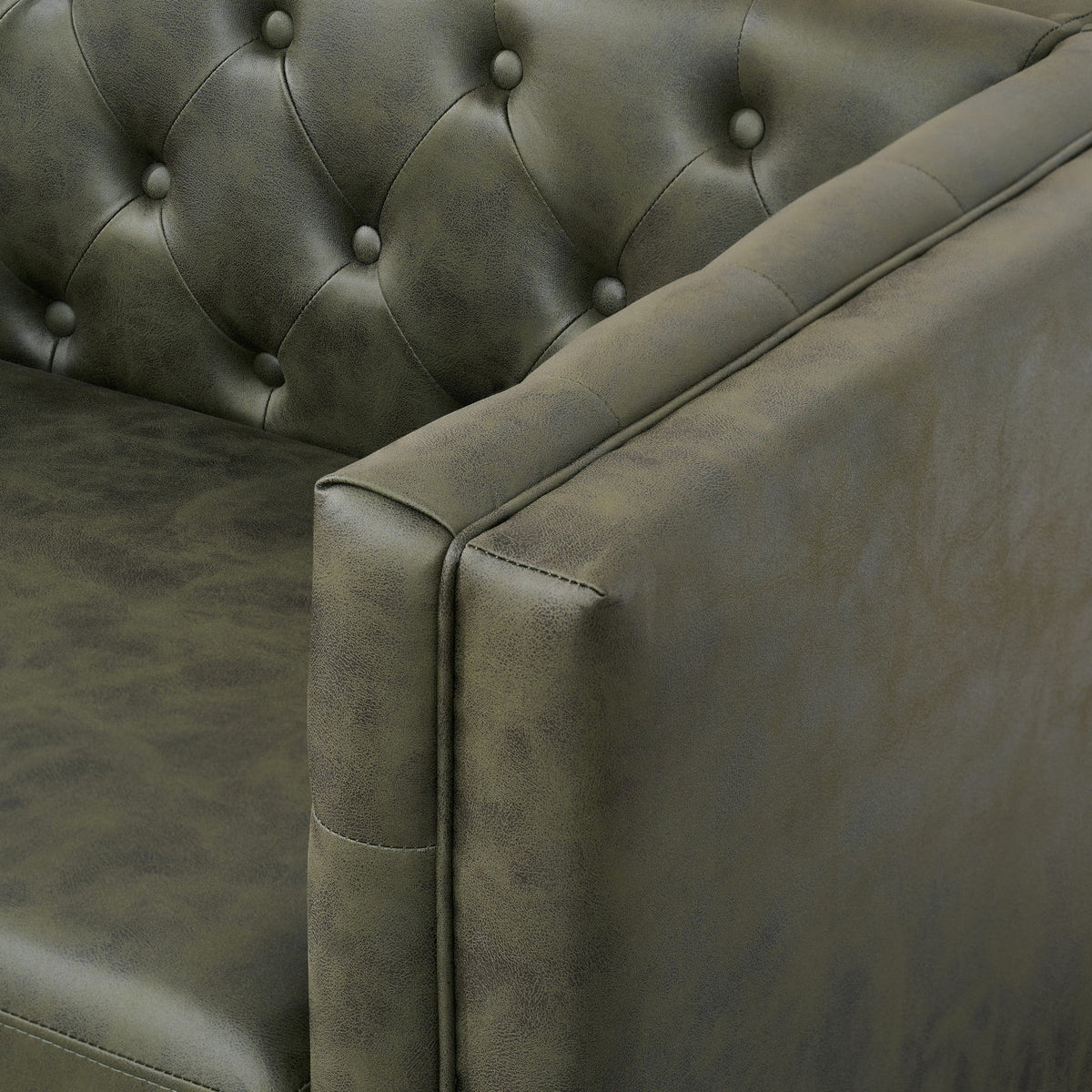 83" Tech Fabric Sofa with Metal Legs, 3 Seater Modern Upholstered Sofa - Green, photo 8 of 8