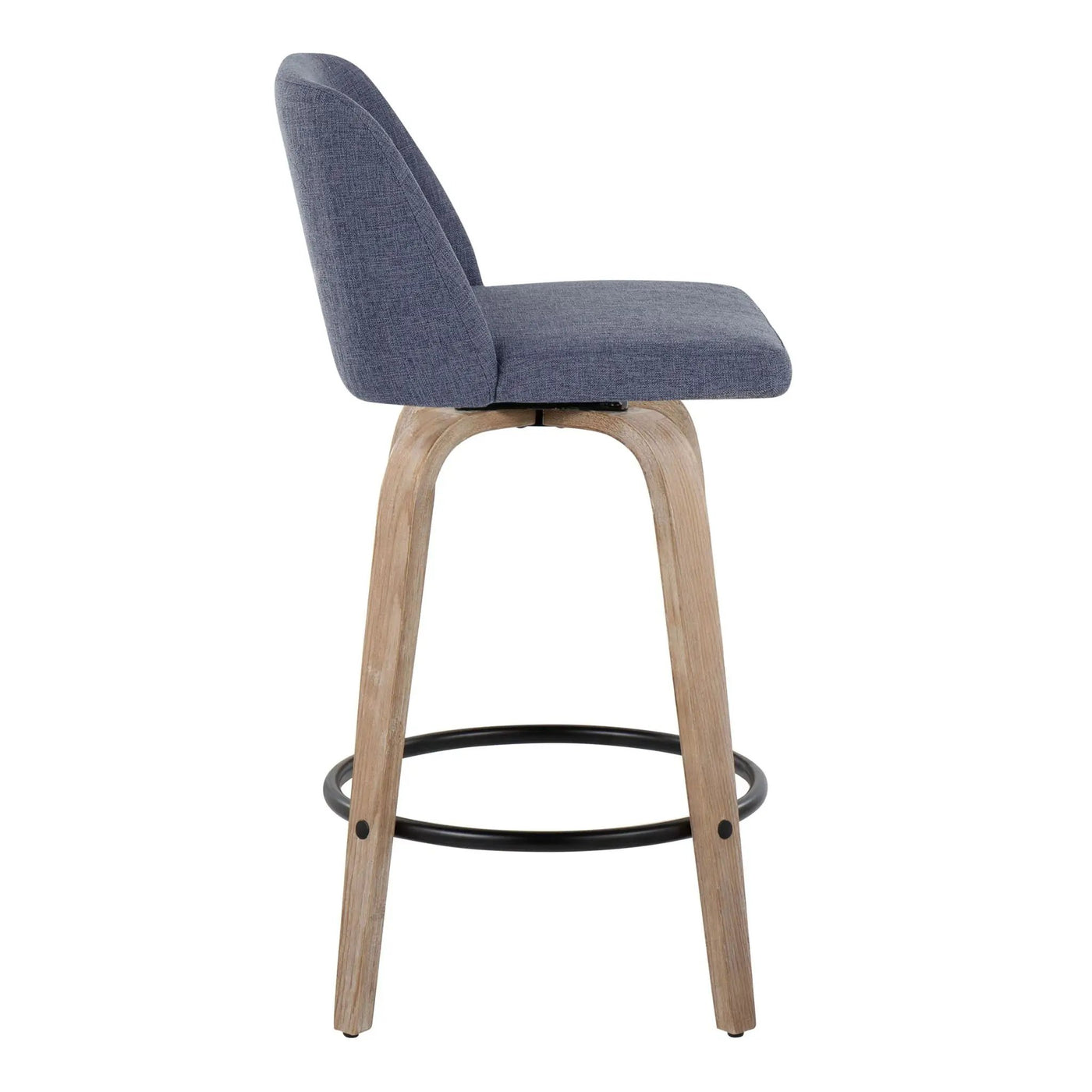 Toriano - Contemporary Fixed-Height Counter Stool & Swivel With Round Footrest (Set of 2) by HouseOfZazla