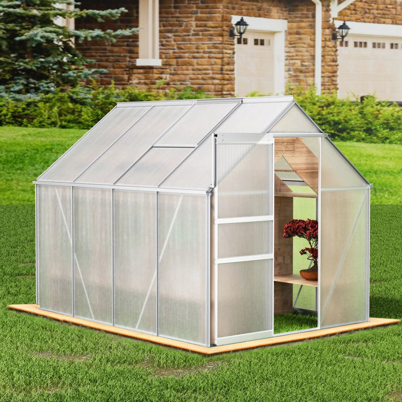 Walk-In Polycarbonate house & Roof Vent, Sliding Doors, Aluminum Hobby Hot House For Outdoor by HouseOfZazla