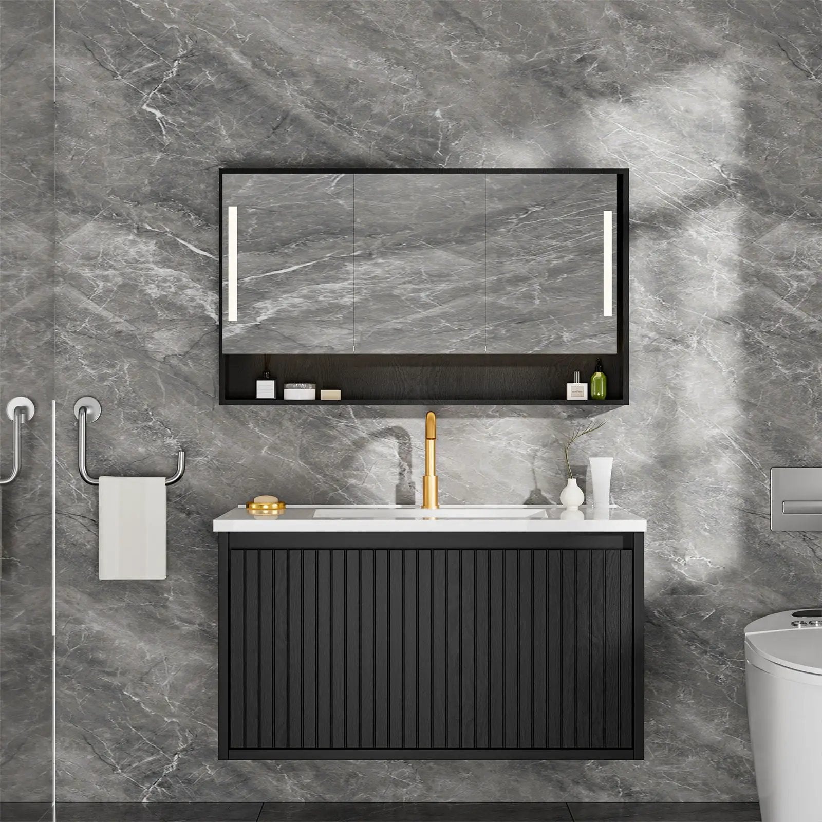 Wall Mounted Floating Bathroom Vanity With Sink And Drawers by Unique Piece Furniture