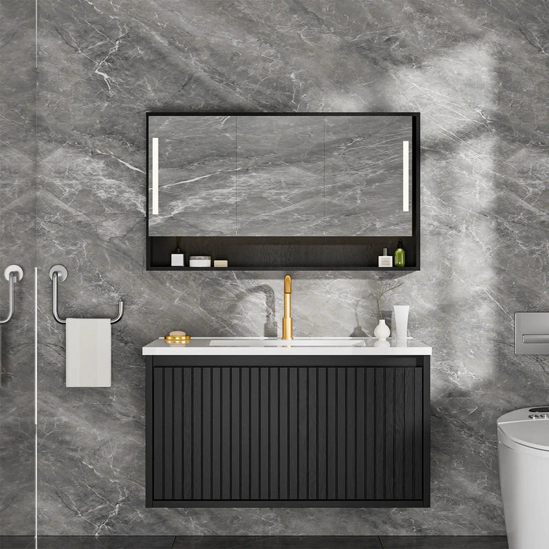 Wall Mounted Floating Bathroom Vanity With Sink And Drawers by Unique Piece Furniture