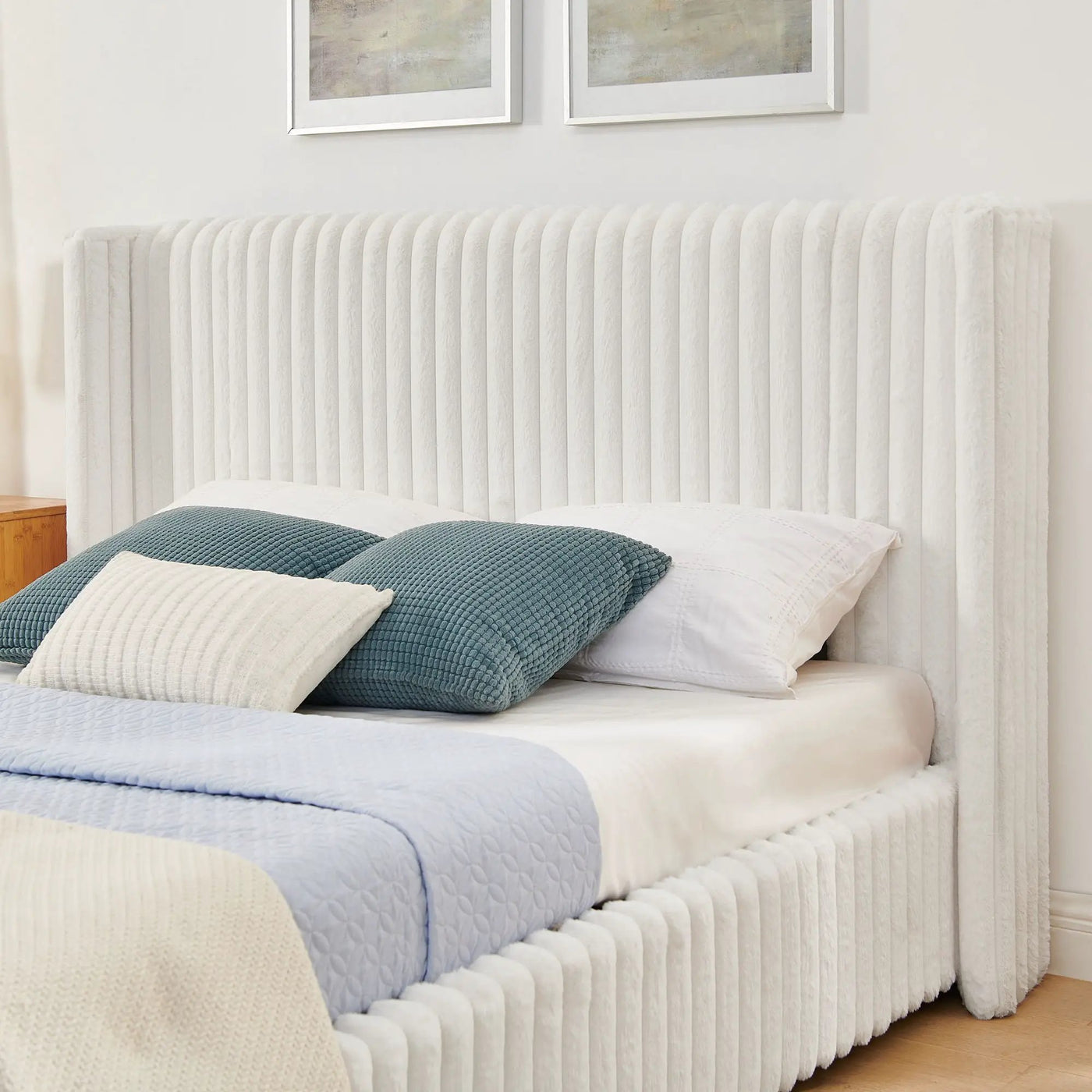 Functional Vertical Striped Bed With Gas Lift Storage by HouseOfZazla