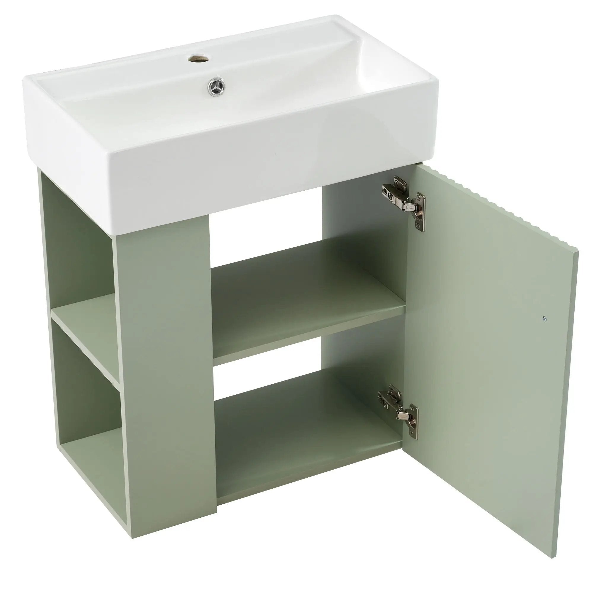 Modern Floating Bathroom Vanity With Ceramic Basin Perfect For Small Bathrooms by HouseOfZazla