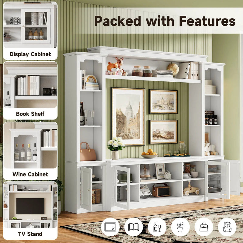 All-In-One TV Stand With Bookcase For TVs Up To 65" by Unique Piece Furniture
