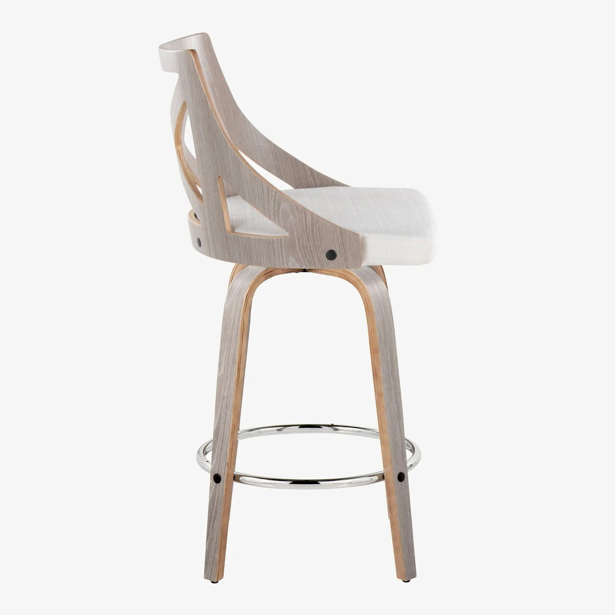 Charlotte - Farmhouse Fixed Height Counter Stool With Round Footrest (Set of 2) by HouseOfZazla