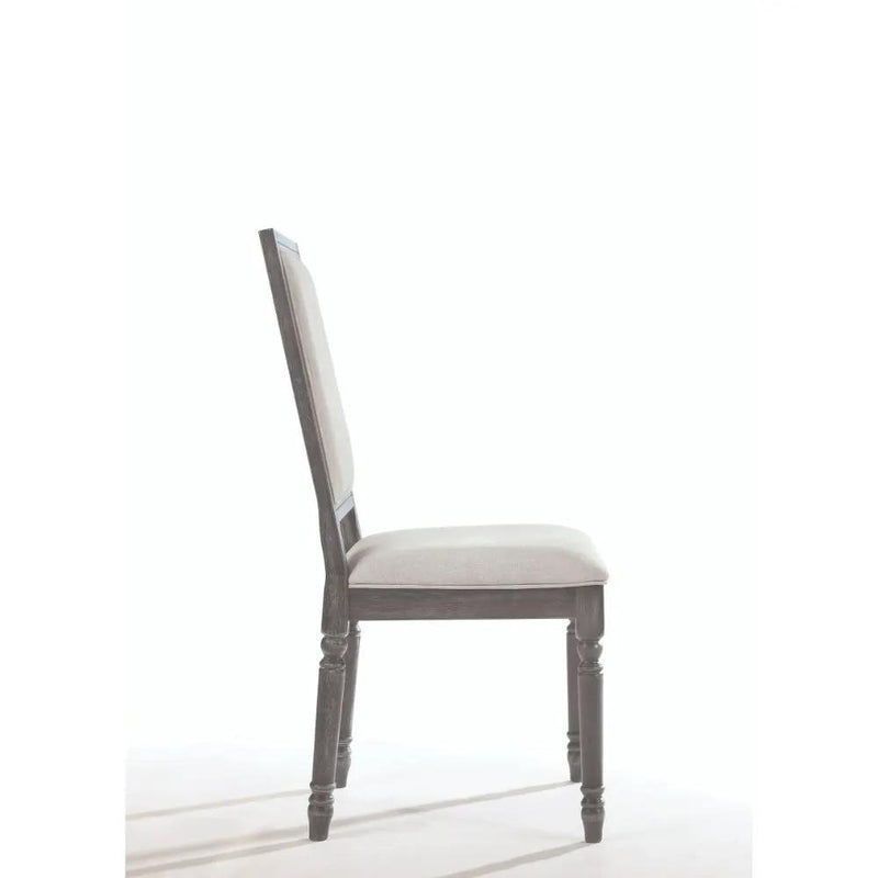 Leventis - Side Chair (Set of 2) - Cream Linen & Weathered Gray by Unique Piece Furniture