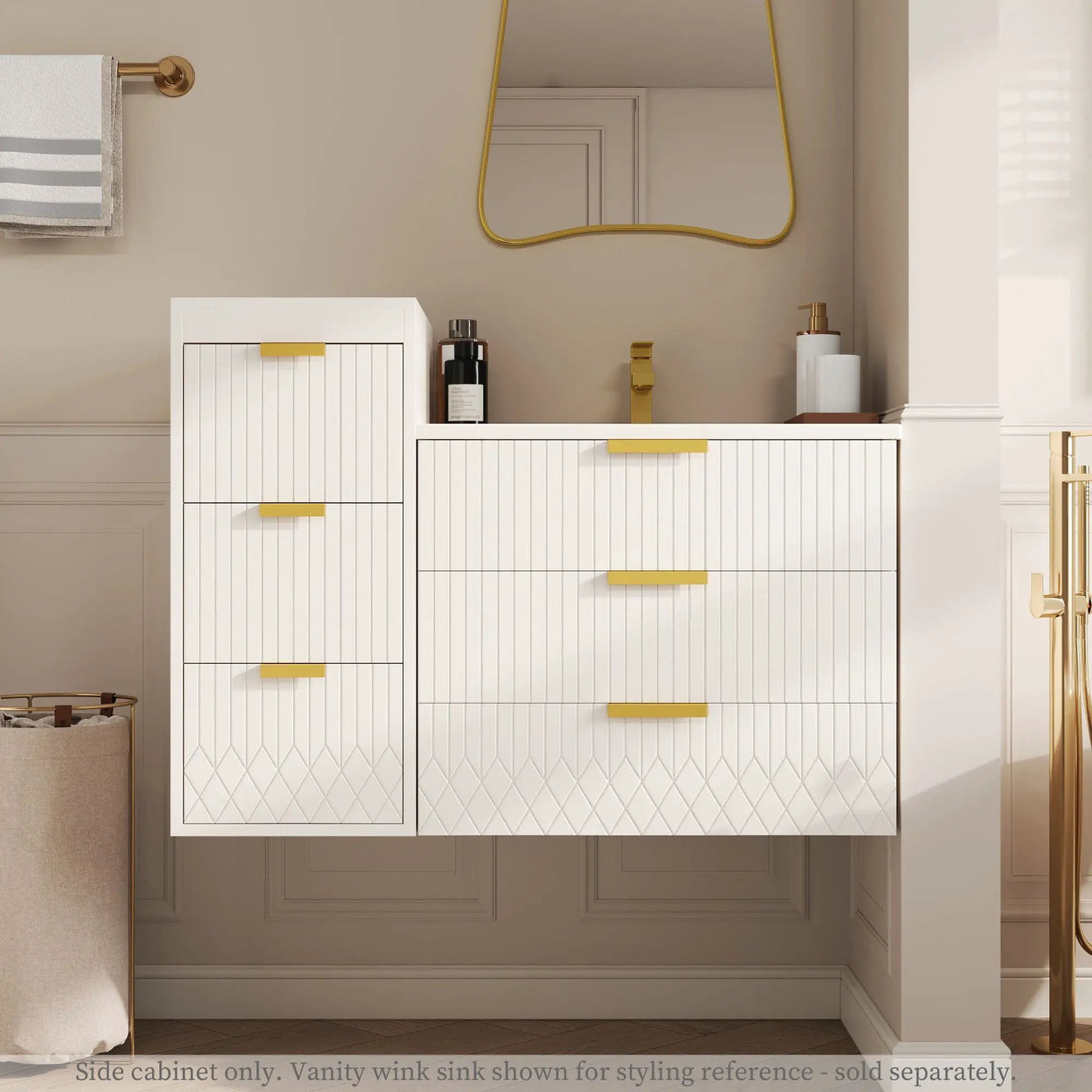 Modern Wall Mounted Floating Cabinet With Drawers For Bathroom by Unique Piece Furniture