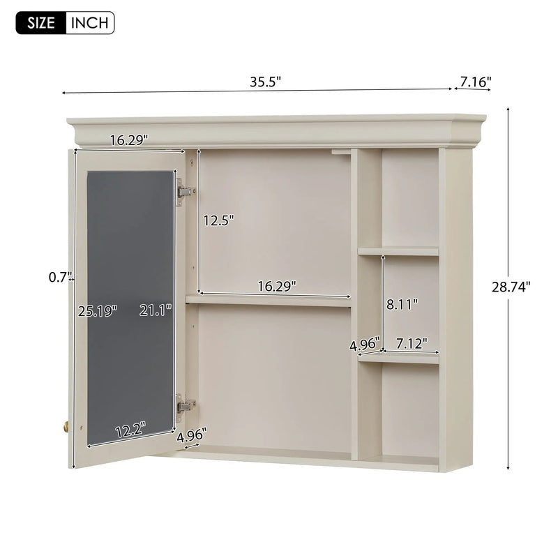 Wall Mounted Bathroom Storage Cabinet With Mirror Door by Unique Piece Furniture