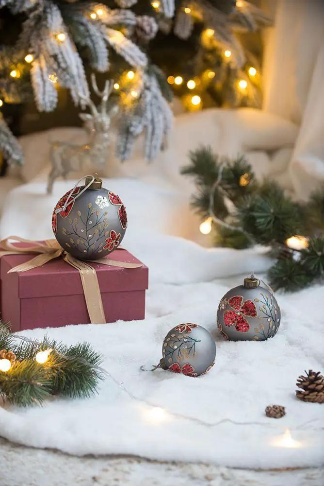 Glass Decorative Hanging Ball Christmas Tree Ornaments For Holiday Party Decorations by Unique Piece Furniture