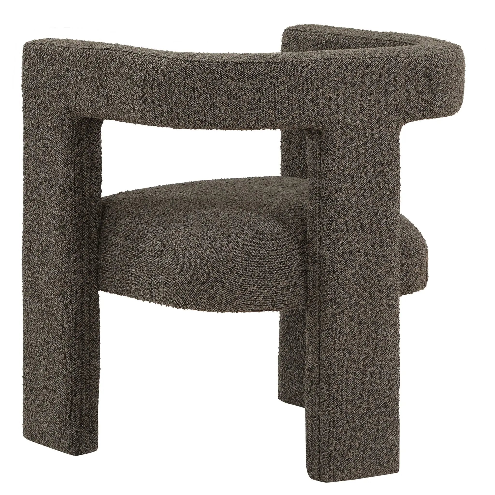 Petra Boucle Upholstered Accent Side Chair Chocolate Brown by Unique Piece Furniture