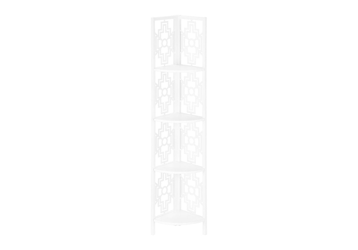 4 Tier Corner Bookshelf Bookcase with Metal Frame - White, Dark Brown, Light Brown, photo 5 of 12