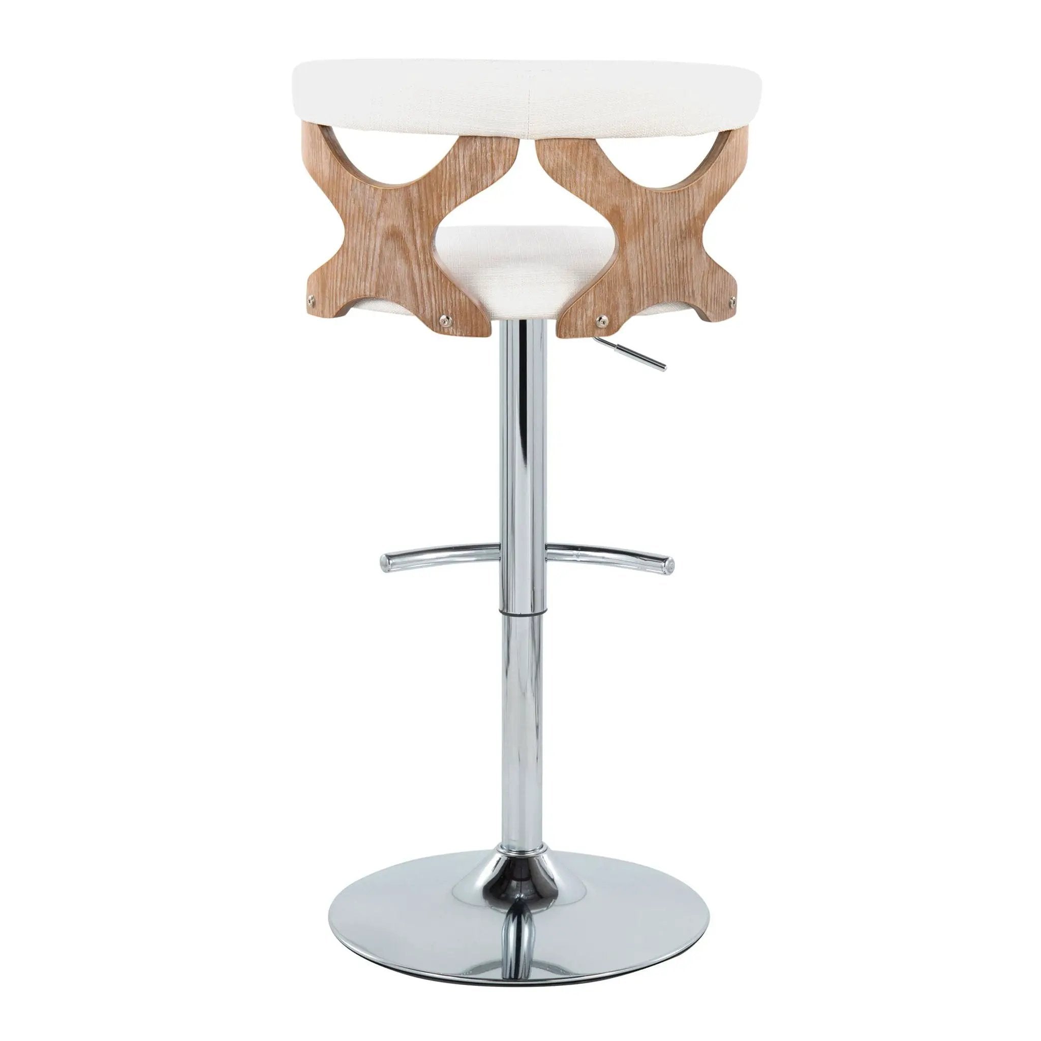 Gardenia - Contemporary Adjustable Barstool With Swivel / Rounded T Footrest (Set of 2) by Unique Piece Furniture