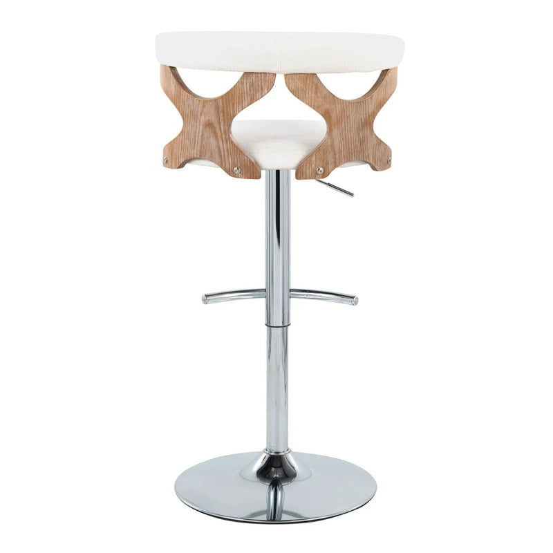Gardenia - Contemporary Adjustable Barstool With Swivel / Rounded T Footrest (Set of 2) by Unique Piece Furniture