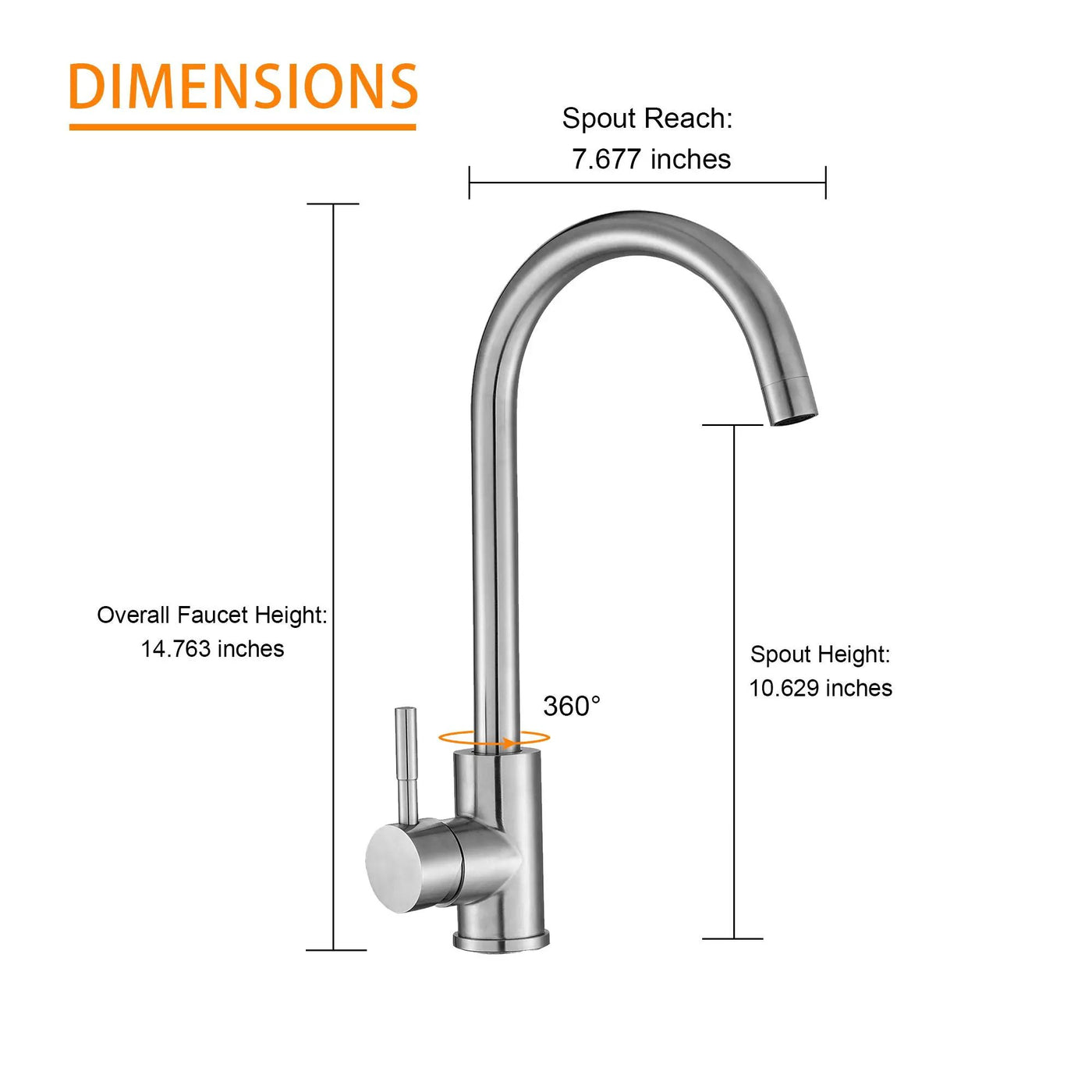 Modern Kitchen Sink Faucet With Single Handle by HouseOfZazla