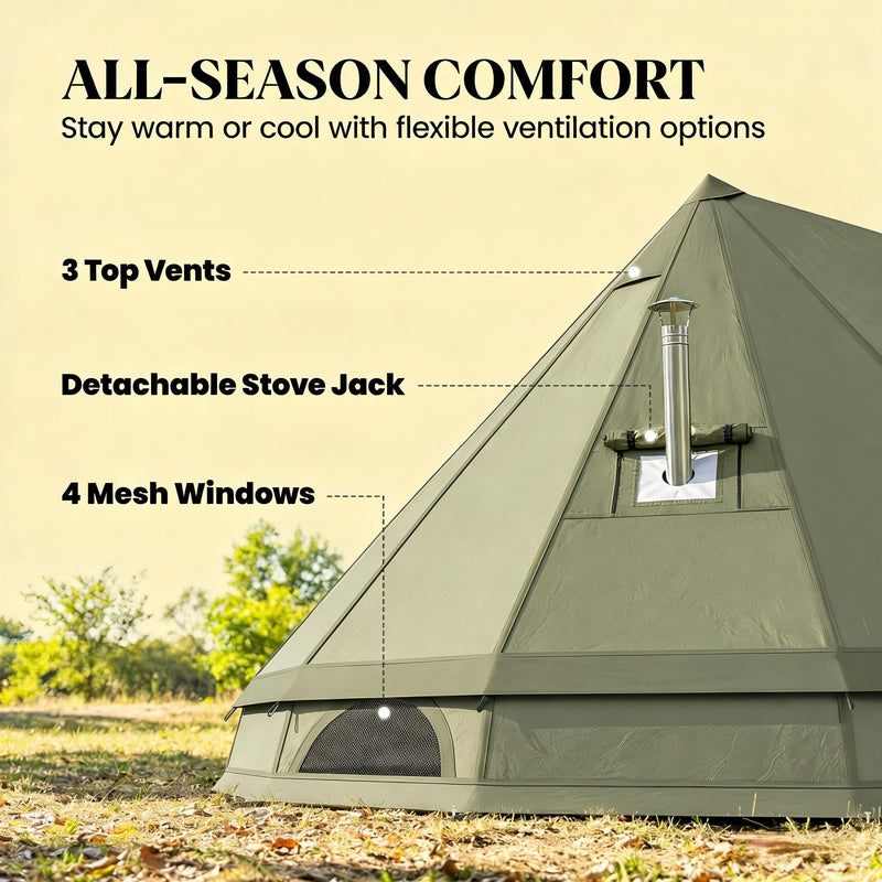 Outdoor Waterproof Teepee Camping Tent by HouseOfZazla