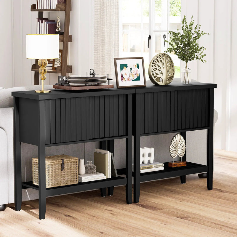 31.5" Entryway Console Table with Sliding Drawer Doors by HouseOfZazla