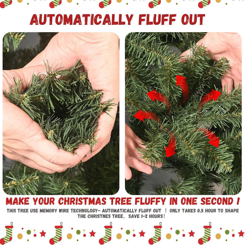 5ft Pre-Lit PVC Christmas Tree with 200 UL Lights by HouseOfZazla