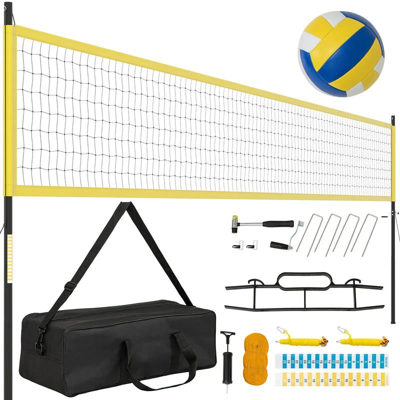 Portable Outdoor Volleyball Net Set Heavy-Duty Volleyball Net System by DirectDeals